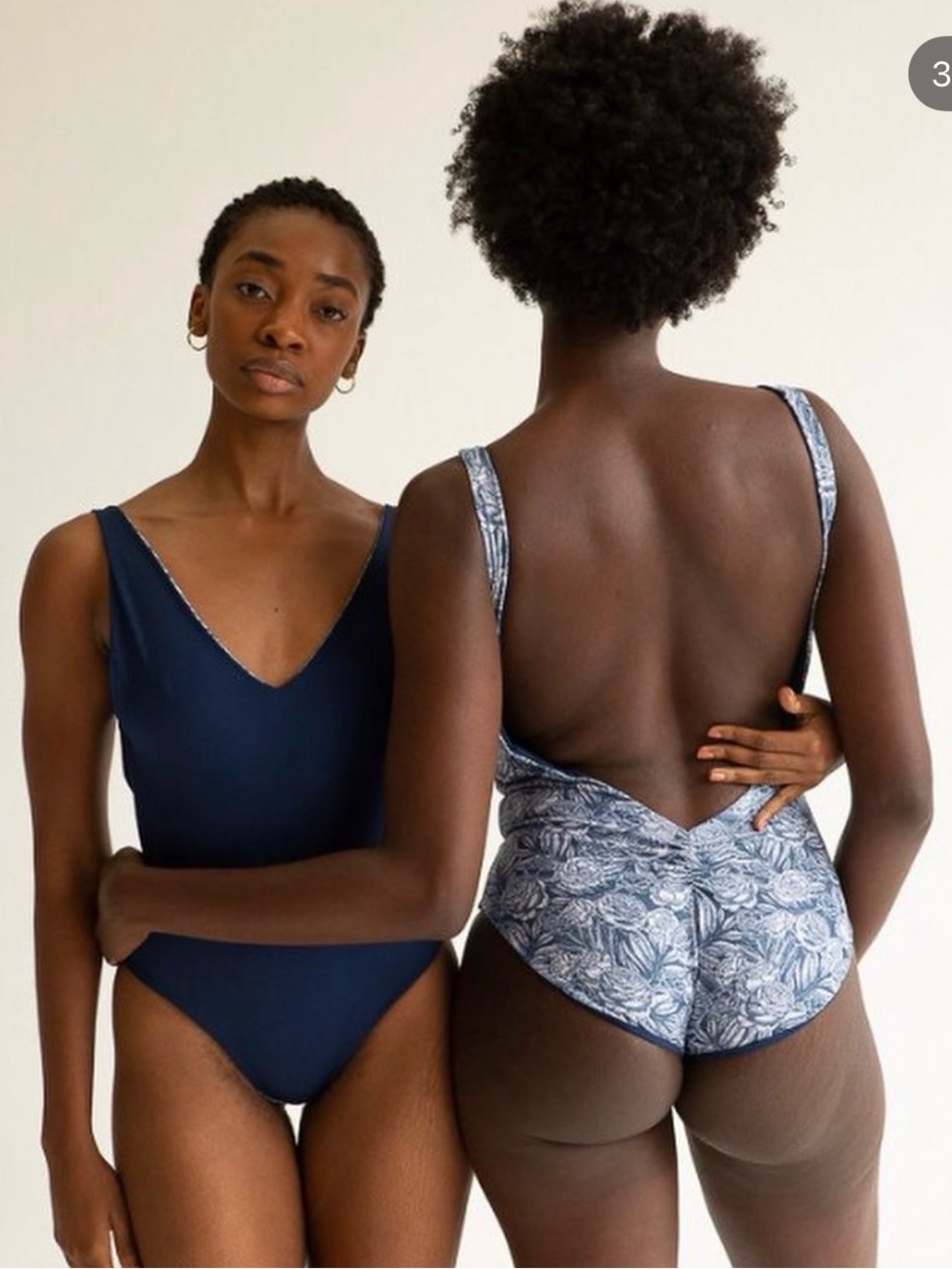 Londre Minimalist - Navy/Floral (reversible) One-Piece Swimsuit